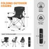 imageKingCamp Folding Lightweight Camping Chairs Aluminum Hard Armrest with Cup Holder Portable Padded Deluxe Chair with Carry Bag Heavy Duty Supports 300 lbs for Outdoor Sports Lawn Fishing