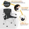 imageKingCamp Folding Lightweight Camping Chairs Aluminum Hard Armrest with Cup Holder Portable Padded Deluxe Chair with Carry Bag Heavy Duty Supports 300 lbs for Outdoor Sports Lawn Fishing