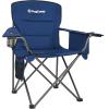 imageKingCamp Oversized Folding Camping Chair for Adults Portable Outdoor Lawn Chair Heavy Duty with Cooler Cup Holder Side Pocket Carry Bag Support 300lbsBlue