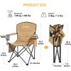 imageKingCamp Oversized Folding Camping Chair for Adults Portable Outdoor Lawn Chair Heavy Duty with Cooler Cup Holder Side Pocket Carry Bag Support 300lbsKhaki