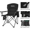 imageKingCamp Oversized Folding Camping Chair for Adults Portable Outdoor Lawn Chair Heavy Duty with Cooler Cup Holder Side Pocket Carry Bag Support 300lbsBlack