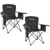 imageKingCamp Oversized Folding Camping Chair for Adults Portable Outdoor Lawn Chair Heavy Duty with Cooler Cup Holder Side Pocket Carry Bag Support 300lbsBlack