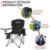 imageKingCamp Oversized Folding Camping Chair for Adults Portable Outdoor Lawn Chair Heavy Duty with Cooler Cup Holder Side Pocket Carry Bag Support 300lbsBlack