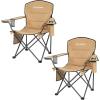 imageKingCamp Oversized Folding Camping Chair for Adults Portable Outdoor Lawn Chair Heavy Duty with Cooler Cup Holder Side Pocket Carry Bag Support 300lbsKhaki