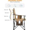 imageKingCamp Oversized Folding Camping Chair for Adults Portable Outdoor Lawn Chair Heavy Duty with Cooler Cup Holder Side Pocket Carry Bag Support 300lbsKhaki