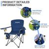 imageKingCamp Oversized Folding Camping Chair for Adults Portable Outdoor Lawn Chair Heavy Duty with Cooler Cup Holder Side Pocket Carry Bag Support 300lbsBlue