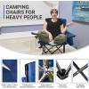 imageKingCamp Oversized Folding Camping Chair for Adults Portable Outdoor Lawn Chair Heavy Duty with Cooler Cup Holder Side Pocket Carry Bag Support 300lbsBlue