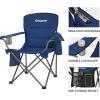 imageKingCamp Oversized Folding Camping Chair for Adults Portable Outdoor Lawn Chair Heavy Duty with Cooler Cup Holder Side Pocket Carry Bag Support 300lbsBlue