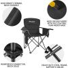 imageKingCamp Oversized Folding Camping Chair for Adults Portable Outdoor Lawn Chair Heavy Duty with Cooler Cup Holder Side Pocket Carry Bag Support 300lbsBlack