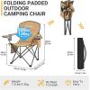 imageKingCamp Oversized Folding Camping Chair for Adults Portable Outdoor Lawn Chair Heavy Duty with Cooler Cup Holder Side Pocket Carry Bag Support 300lbsKhaki