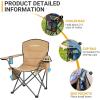 imageKingCamp Oversized Folding Camping Chair for Adults Portable Outdoor Lawn Chair Heavy Duty with Cooler Cup Holder Side Pocket Carry Bag Support 300lbsKhaki