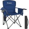 imageKingCamp Oversized Folding Camping Chair for Adults Portable Outdoor Lawn Chair Heavy Duty with Cooler Cup Holder Side Pocket Carry Bag Support 300lbsBlue