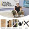 imageKingCamp Oversized Folding Camping Chair for Adults Portable Outdoor Lawn Chair Heavy Duty with Cooler Cup Holder Side Pocket Carry Bag Support 300lbsKhaki