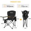 imageKingCamp Oversized Folding Camping Chair for Adults Portable Outdoor Lawn Chair Heavy Duty with Cooler Cup Holder Side Pocket Carry Bag Support 300lbsBlack