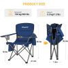 imageKingCamp Oversized Folding Camping Chair for Adults Portable Outdoor Lawn Chair Heavy Duty with Cooler Cup Holder Side Pocket Carry Bag Support 300lbsBlue