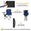 imageKingCamp Oversized Folding Camping Chair for Adults Portable Outdoor Lawn Chair Heavy Duty with Cooler Cup Holder Side Pocket Carry Bag Support 300lbsBlue