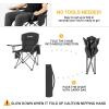 imageKingCamp Oversized Folding Camping Chair for Adults Portable Outdoor Lawn Chair Heavy Duty with Cooler Cup Holder Side Pocket Carry Bag Support 300lbsBlack