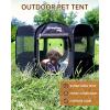 imageKingCamp Dog Playpen Portable Foldable Cat Kitten Puppy Tent Crates 29quot36quot50quot Pop Up Pet Playpen with Zippered Bottom ampamp Cover for Indoor Outdoor Use Medium BlackPlaypen Black Upgraded