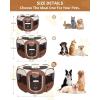 imageKingCamp Dog Playpen Portable Foldable Cat Kitten Puppy Tent Crates 29quot36quot50quot Pop Up Pet Playpen with Zippered Bottom ampamp Cover for Indoor Outdoor Use Medium BlackPlaypen Khaki