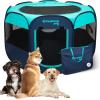 imageKingCamp Dog Playpen Portable Foldable Cat Kitten Puppy Tent Crates 29quot36quot50quot Pop Up Pet Playpen with Zippered Bottom ampamp Cover for Indoor Outdoor Use Medium BlackPlaypen Green