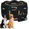 imageKingCamp Dog Playpen Portable Foldable Cat Kitten Puppy Tent Crates 29quot36quot50quot Pop Up Pet Playpen with Zippered Bottom ampamp Cover for Indoor Outdoor Use Medium BlackPlaypen Black