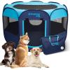imageKingCamp Dog Playpen Portable Foldable Cat Kitten Puppy Tent Crates 29quot36quot50quot Pop Up Pet Playpen with Zippered Bottom ampamp Cover for Indoor Outdoor Use Medium BlackPlaypen Blue