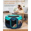imageKingCamp Dog Playpen Portable Foldable Cat Kitten Puppy Tent Crates 29quot36quot50quot Pop Up Pet Playpen with Zippered Bottom ampamp Cover for Indoor Outdoor Use Medium BlackPlaypen Green