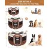 imageKingCamp Dog Playpen Portable Foldable Cat Kitten Puppy Tent Crates 29quot36quot50quot Pop Up Pet Playpen with Zippered Bottom ampamp Cover for Indoor Outdoor Use Medium BlackPlaypen Khaki