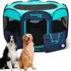 imageKingCamp Dog Playpen Portable Foldable Cat Kitten Puppy Tent Crates 29quot36quot50quot Pop Up Pet Playpen with Zippered Bottom ampamp Cover for Indoor Outdoor Use Medium BlackPlaypen Green