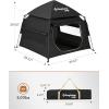 imageKingCamp Dog Playpen Portable Foldable Cat Kitten Puppy Tent Crates 29quot36quot50quot Pop Up Pet Playpen with Zippered Bottom ampamp Cover for Indoor Outdoor Use Medium BlackTent Black Upgraded