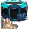 imageKingCamp Dog Playpen Portable Foldable Cat Kitten Puppy Tent Crates 29quot36quot50quot Pop Up Pet Playpen with Zippered Bottom ampamp Cover for Indoor Outdoor Use Medium BlackPlaypen Green