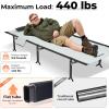 imageKingcamp Camping Cot Portable Sleeping Cot for Adults Heavy Duty 81quotx 30quot Oversized Camp Cots with Pocket Folding Outdoor Camping Bed for Travel Camp Beach HikeOutdoor and Indoor UseOversize BlackGrey