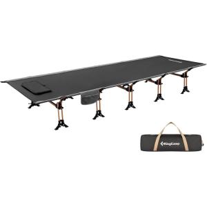 imageKingcamp Camping Cot Portable Sleeping Cot for Adults Heavy Duty 81quotx 30quot Oversized Camp Cots with Pocket Folding Outdoor Camping Bed for Travel Camp Beach HikeOutdoor and Indoor UseBlackGoldLightweightload Capacity 551 Lbs