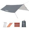 imageKingCamp Camping Tarp Waterproof Hammock Rain Fly Portable Camping Sunshade for Beach Picnic Outdoor Activities  Ultralight Camping Gear Must Haves Backpacking Tent Tarp Easy to Set UpGrey 13x10ft