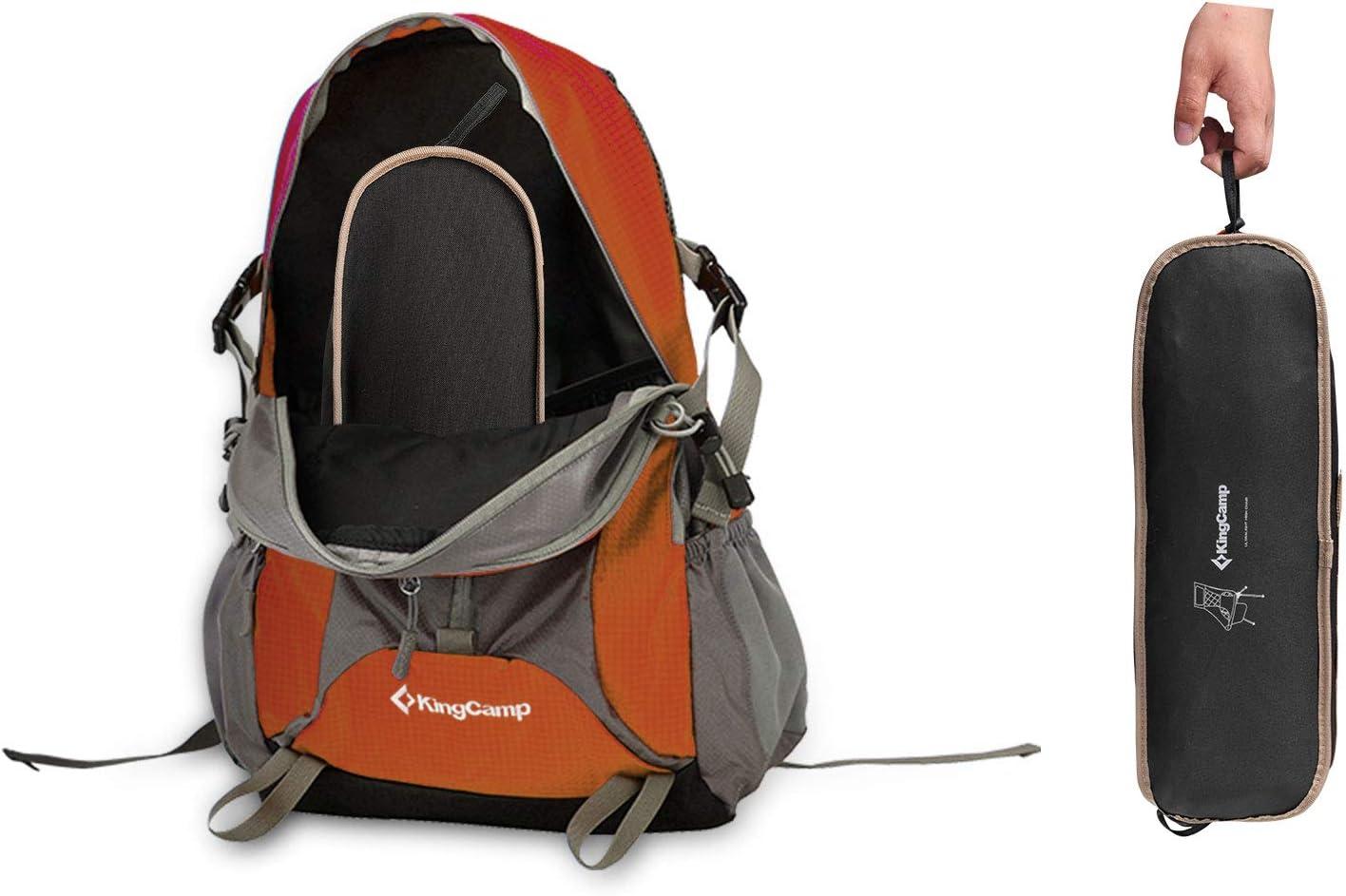 imageKingCamp 2 Pack Lightweight High Back Camping Chair Compact Folding Backpacking Chair with Headrest ampamp Side Pocket ampamp Carry Bag Heavy Duty 330lbs Only 32 lbs for Traveling Picnic Fishing