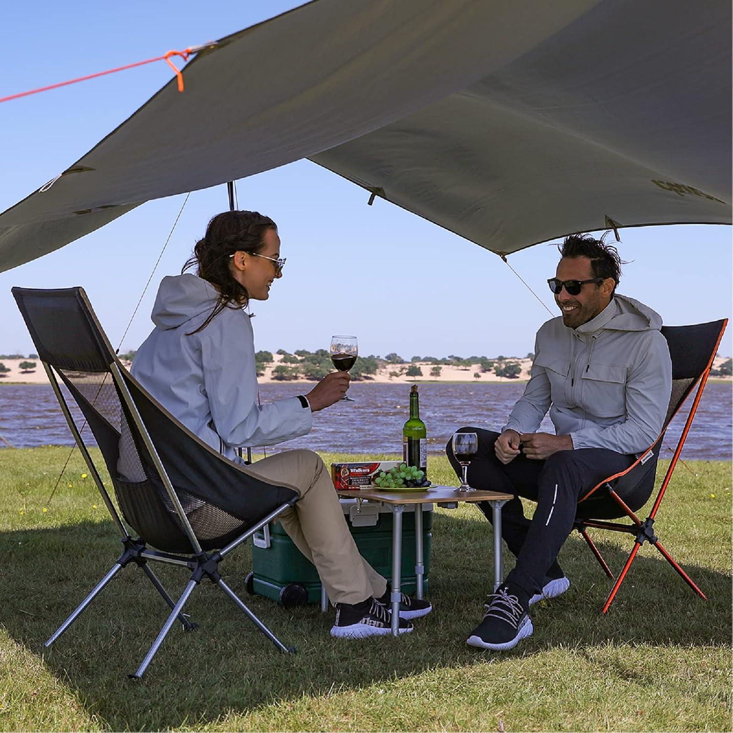 imageKingCamp 2 Pack Lightweight High Back Camping Chair Compact Folding Backpacking Chair with Headrest ampamp Side Pocket ampamp Carry Bag Heavy Duty 330lbs Only 32 lbs for Traveling Picnic Fishing