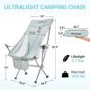 imageKingCamp 2 Pack Lightweight High Back Camping Chair Compact Folding Backpacking Chair with Headrest ampamp Side Pocket ampamp Carry Bag Heavy Duty 330lbs Only 32 lbs for Traveling Picnic Fishing