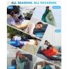 image:imageKingCamp Ultralight Camping Blanket Packable Down Alternative Puffy Wearable Blankets Weatherproof Warm Package Quilt with Snap Buttons for Outdoor Hiking Travel Picnic Stadium 69L x 53W BlackScenictrailcyan