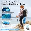 image:imageKingCamp Ultralight Camping Blanket Packable Down Alternative Puffy Wearable Blankets Weatherproof Warm Package Quilt with Snap Buttons for Outdoor Hiking Travel Picnic Stadium 69L x 53W BlackScenictrailseawave