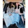 image:imageKingCamp Ultralight Camping Blanket Packable Down Alternative Puffy Wearable Blankets Weatherproof Warm Package Quilt with Snap Buttons for Outdoor Hiking Travel Picnic Stadium 69L x 53W BlackSherpacyan