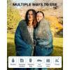 image:imageKingCamp Ultralight Camping Blanket Packable Down Alternative Puffy Wearable Blankets Weatherproof Warm Package Quilt with Snap Buttons for Outdoor Hiking Travel Picnic Stadium 69L x 53W BlackSherpagreyNavy