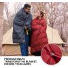 image:imageKingCamp Ultralight Camping Blanket Packable Down Alternative Puffy Wearable Blankets Weatherproof Warm Package Quilt with Snap Buttons for Outdoor Hiking Travel Picnic Stadium 69L x 53W BlackPuretrailred