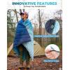 image:imageKingCamp Ultralight Camping Blanket Packable Down Alternative Puffy Wearable Blankets Weatherproof Warm Package Quilt with Snap Buttons for Outdoor Hiking Travel Picnic Stadium 69L x 53W BlackScenictrailcyan