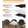 image:imageKingCamp Ultralight Camping Blanket Packable Down Alternative Puffy Wearable Blankets Weatherproof Warm Package Quilt with Snap Buttons for Outdoor Hiking Travel Picnic Stadium 69L x 53W BlackPuretrailgrid Black
