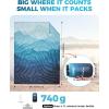 image:imageKingCamp Ultralight Camping Blanket Packable Down Alternative Puffy Wearable Blankets Weatherproof Warm Package Quilt with Snap Buttons for Outdoor Hiking Travel Picnic Stadium 69L x 53W BlackScenictrailcyan