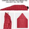 image:imageKingCamp Ultralight Camping Blanket Packable Down Alternative Puffy Wearable Blankets Weatherproof Warm Package Quilt with Snap Buttons for Outdoor Hiking Travel Picnic Stadium 69L x 53W BlackPuretrailred
