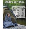 image:imageKingCamp Ultralight Camping Blanket Packable Down Alternative Puffy Wearable Blankets Weatherproof Warm Package Quilt with Snap Buttons for Outdoor Hiking Travel Picnic Stadium 69L x 53W BlackPuretrailgrey