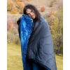 image:imageKingCamp Ultralight Camping Blanket Packable Down Alternative Puffy Wearable Blankets Weatherproof Warm Package Quilt with Snap Buttons for Outdoor Hiking Travel Picnic Stadium 69L x 53W BlackSherpastarrysky