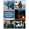 image:imageKingCamp Ultralight Camping Blanket Packable Down Alternative Puffy Wearable Blankets Weatherproof Warm Package Quilt with Snap Buttons for Outdoor Hiking Travel Picnic Stadium 69L x 53W BlackSherpagreyNavy