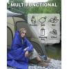 image:imageKingCamp Ultralight Camping Blanket Packable Down Alternative Puffy Wearable Blankets Weatherproof Warm Package Quilt with Snap Buttons for Outdoor Hiking Travel Picnic Stadium 69L x 53W BlackPuretrailnavy